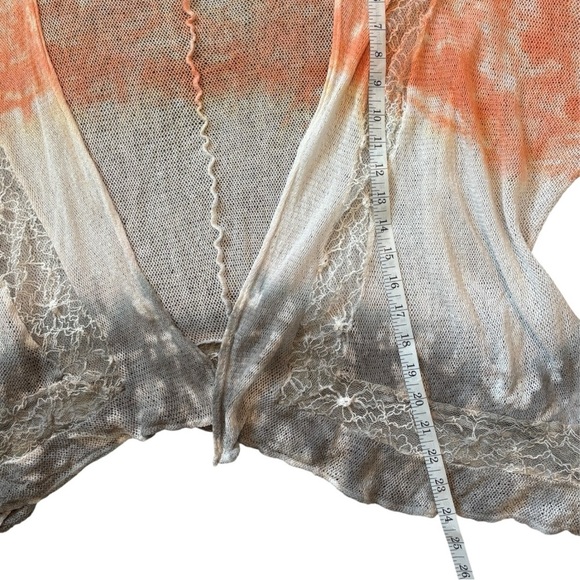 SUNDANCE Open Front Lace Cardigan Sweater Ombre Tie Dye Woman’s Size Small - Picture 5 of 10